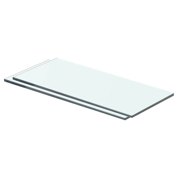 vidaXL Panneaux d'&eacute;tag&egrave;re 2 pcs Verre Transparent 40 x 12 cm