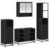 vidaXL Ensemble de mobilier de salle de bain 4 pc Ch&ecirc;ne noir