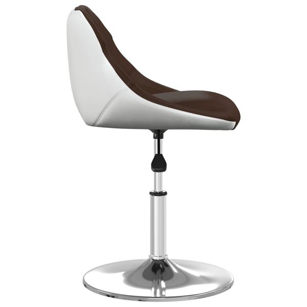 vidaXL Tabouret de bar Marron et blanc Similicuir