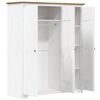 vidaXL Garde-robe BODO blanc marron 146x53,5x173 cm bois massif de pin