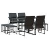 vidaXL Ensemble de salle &agrave; manger pour jardin 9 pc Noir Acier