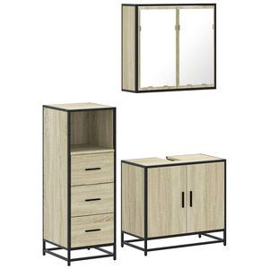 vidaXL Ensemble de meubles de salle de bain 3 pcs ch&ecirc;ne sonoma