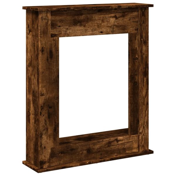 VidaXL Cadre de cheminée chêne fumé 75x20x87,5 cm bois d'ingénierie