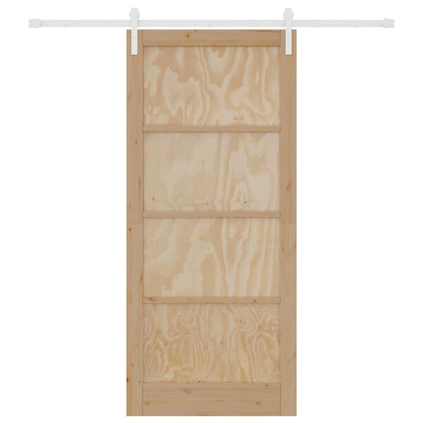 vidaXL Porte coulissante Marron 93 x 211 cm Pin massif