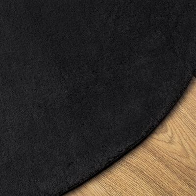 vidaXL Tapis HUARTE à poils courts doux et lavable noir Ø 120 cm