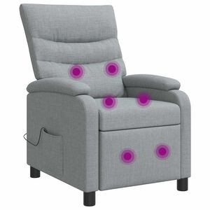 vidaXL Fauteuil de massage inclinable Gris clair Tissu