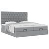 VidaXL Cadre de lit ottoman et matelas gris clair 200x200cm tissu