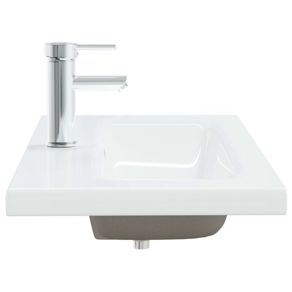 vidaXL Lavabo encastr&eacute; avec robinet 81x39x18 cm c&eacute;ramique blanc