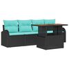 vidaXL Ensemble de canap&eacute; de jardin 5 pc Noir Poly rotin
