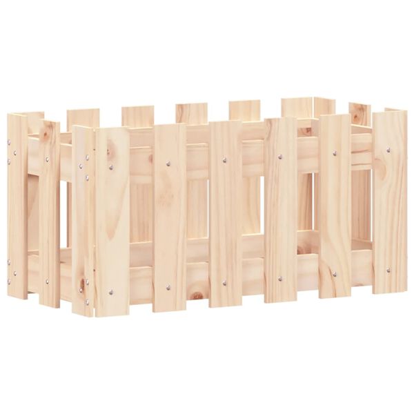vidaXL Jardini&egrave;re avec design de cl&ocirc;ture 60x30x30 cm pin massif
