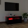 vidaXL Meuble TV avec lumi&egrave;res LED noir 90x35x40 cm