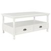 vidaXL Table basse Blanc 100x50x45,5 cm Bois de Paulownia solide