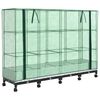 vidaXL Jardini&egrave;re de jardin avec couverture de serre et roues 4 pc PP