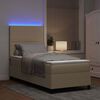 vidaXL Lit &agrave; ressort LED Gris clair et blanc 80 x 200 cm
