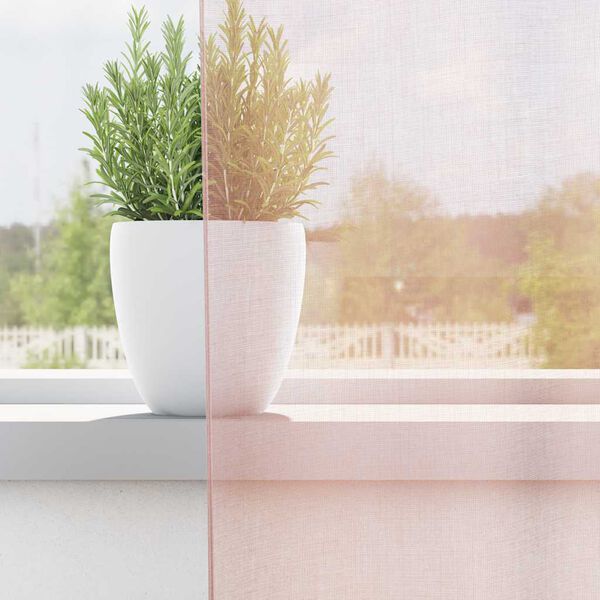 vidaXL Rideaux en voile avec passe-tringles 2 pcs rose clair