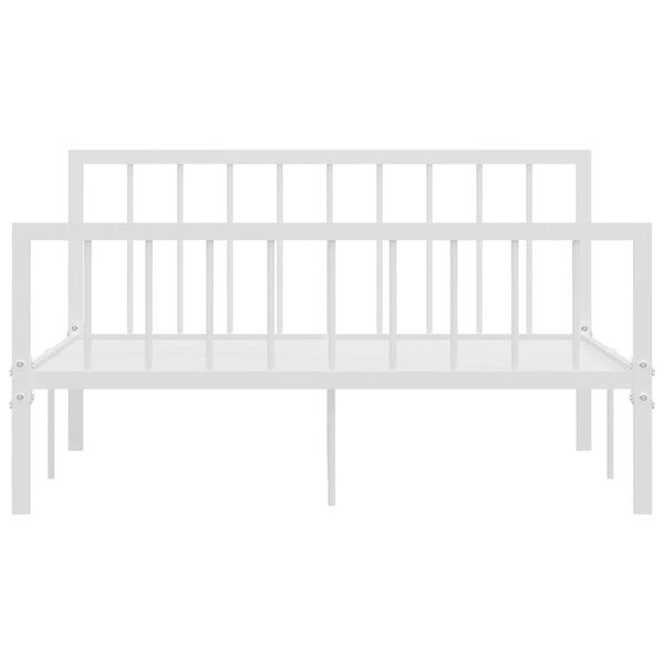 vidaXL Cadre de lit sans matelas blanc m&eacute;tal 140x200 cm