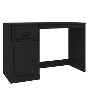 vidaXL Bureau avec tiroir noir 115x50x75 cm bois d'ing&eacute;nierie