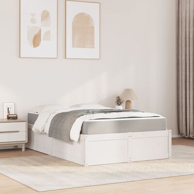 vidaXL Lit avec matelas blanc 120x200 cm bois massif de pin