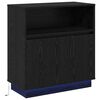 vidaXL Buffet LED Ch&ecirc;ne noir 71 x 34,5 x 75 cm Bois d'ing&eacute;nierie