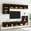 vidaXL Meuble TV avec lumi&egrave;res LED ch&ecirc;ne marron 80x30x30 cm