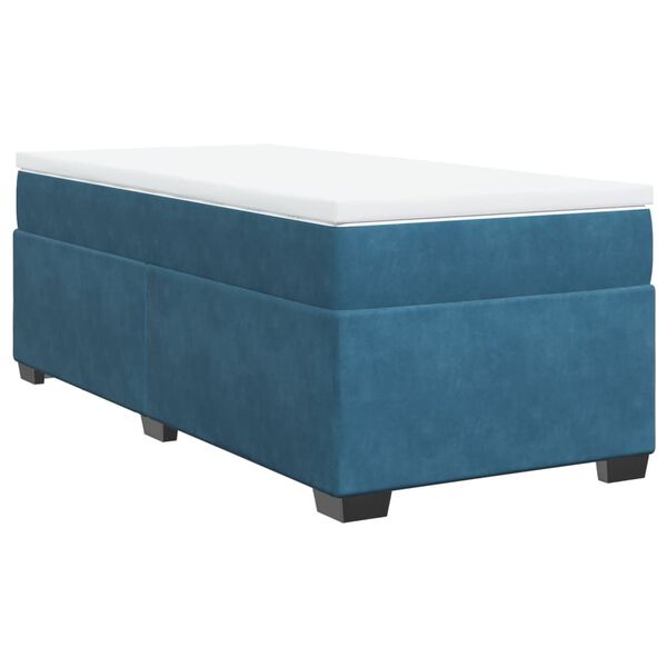 vidaXL Sommier &agrave; lattes de lit avec matelas Bleu fonc&eacute; 90x190 cm