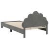 vidaXL Cadre de lit pour enfants avec t&ecirc;te de lit Gris fonc&eacute; Velours