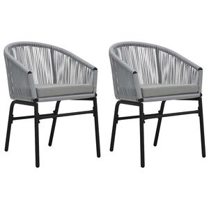 vidaXL Chaises de jardin lot de 2 Anthracite Rotin PE