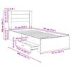 vidaXL Cadre de lit Ch&ecirc;ne Fum&eacute; et Argent 75 x 190 cm Bois d'ing&eacute;nierie