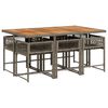 vidaXL Ensemble &agrave; manger de jardin et coussins 7 pcs gris rotin
