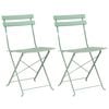 vidaXL Chaise de jardin pliante 2 pc Menthe claire M&eacute;tal