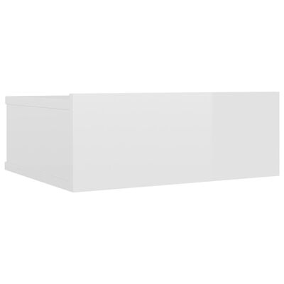 vidaXL Table de chevet flottante Blanc brillant Bois d'ingénierie