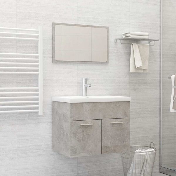 vidaXL Ensemble de meubles de salle de bain 2 pcs Gris b&eacute;ton