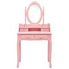 vidaXL Ensemble de coiffeuse avec tabouret Rose 75x69x140 cm Paulownia