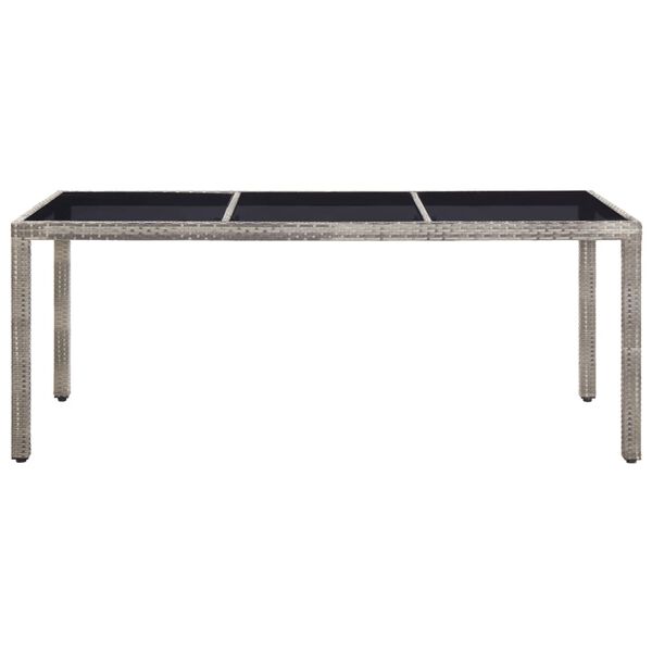 vidaXL Table de jardin Gris 190x90x75 cm R&eacute;sine tress&eacute;e