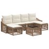 vidaXL Ensemble de canap&eacute; de jardin R&eacute;glable 7 pcs Beige polyrotin