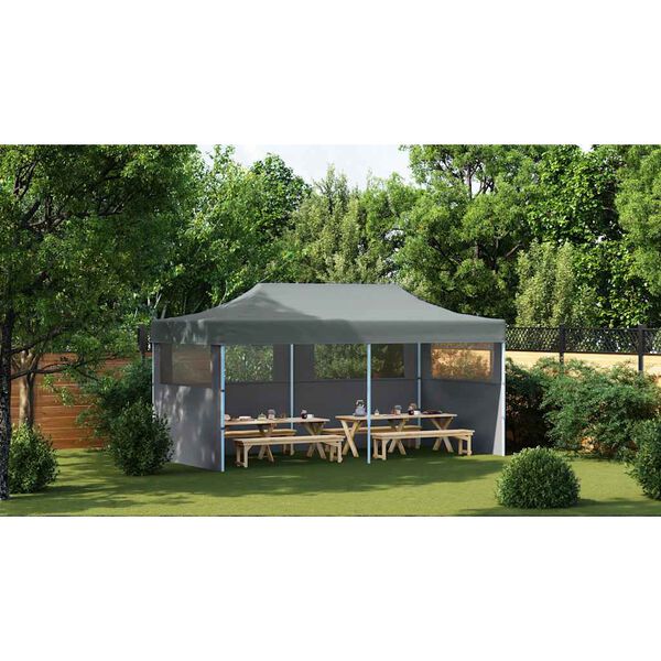 vidaXL Tente de r&eacute;ception pliable avec parois 3x6 m anthracite