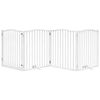 vidaXL Barri&egrave;re pour chiens et porte 4 panneaux blanc bois de peuplier