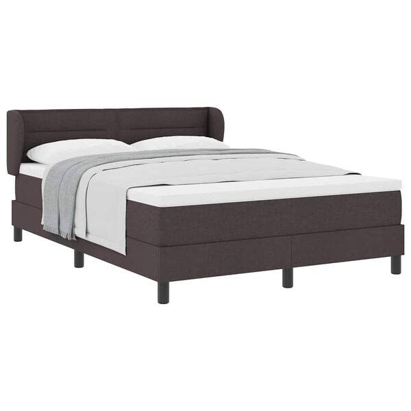 vidaXL Lit boxspring avec matelas Marron fonc&eacute; 140 x 190 cm tissu