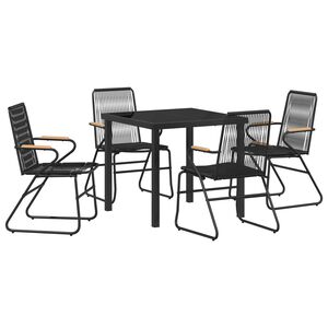 vidaXL Ensemble de salle &agrave; manger pour jardin 5 pcs Noir