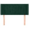 vidaXL T&ecirc;te de lit avec oreilles Vert fonc&eacute; 93x16x78/88 cm Velours