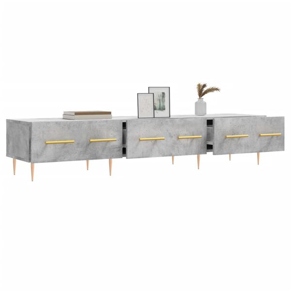 vidaXL Meuble TV gris b&eacute;ton 150x36x30 cm bois d'ing&eacute;nierie