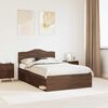 vidaXL Cadre de lit Ch&ecirc;ne brun 120 x 190 cm Bois de pin massif