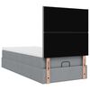 vidaXL Lit ottoman avec matelas gris clair 90x200 cm tissu