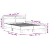 vidaXL Cadre de lit avec LED Ch&ecirc;ne noir 135 x 190 cm Bois d'ing&eacute;nierie