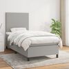 vidaXL Sommier &agrave; lattes de lit avec matelas Gris clair 90x200 cm Tissu