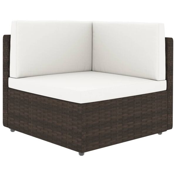 vidaXL Salon de jardin 10 pcs avec coussins Marron R&eacute;sine tress&eacute;e