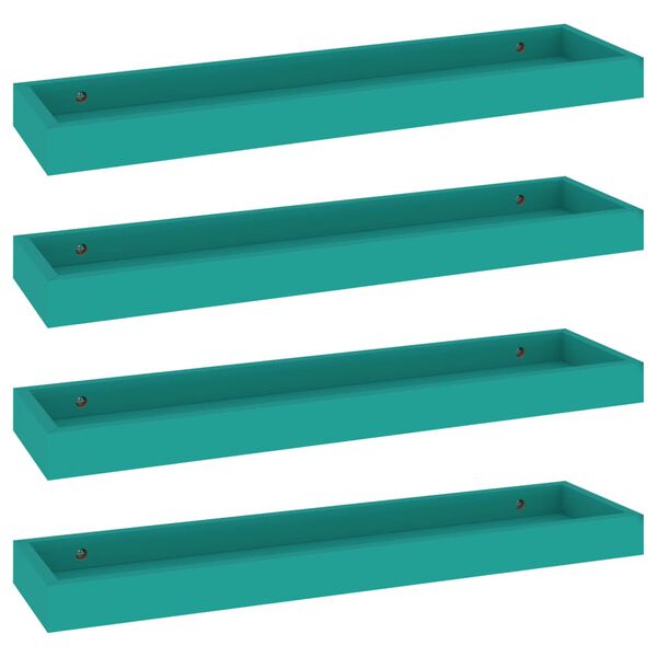 vidaXL &Eacute;tag&egrave;res murales Loggia 4 pcs Bleu 60x15x4 cm MDF