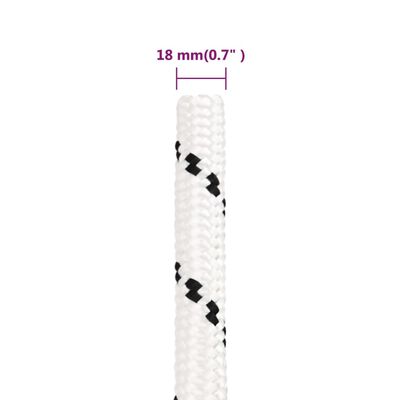 vidaXL Corde de travail Blanc 18 mm 50 m Polyester