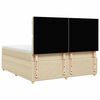 vidaXL Sommier &agrave; lattes de lit avec matelas Cr&egrave;me 180x200 cm Tissu