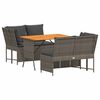 vidaXL Salon de jardin avec coussins 3 pcs gris r&eacute;sine tress&eacute;e